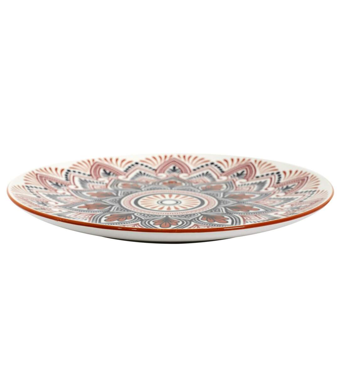Lot de 6 Assiettes Plates Mandala 26cm Orange-2