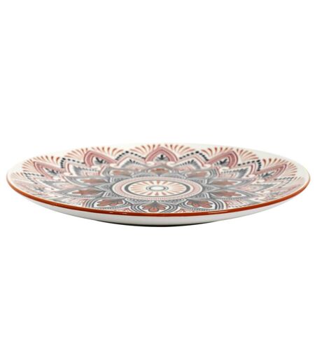 Lot de 6 Assiettes Plates Mandala 26cm Orange