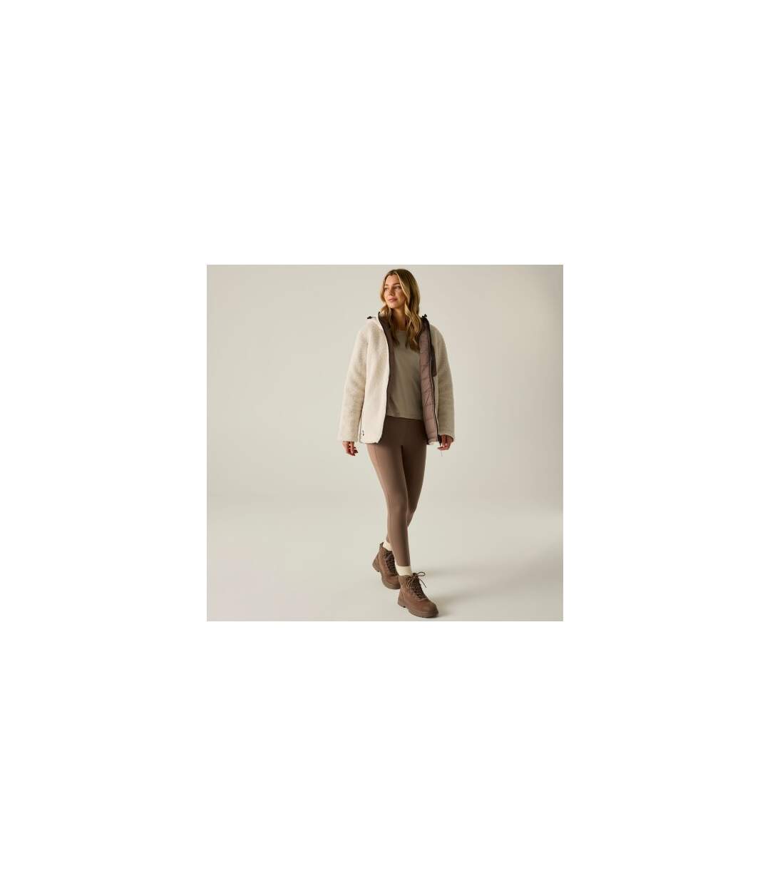 Doudoune Matelassée Frankie Femme Marron Foncé Beige Clair Regatta-1