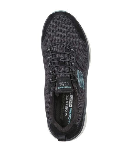 Mens d´lux walker bersaga leather relaxed fit trainers black Skechers