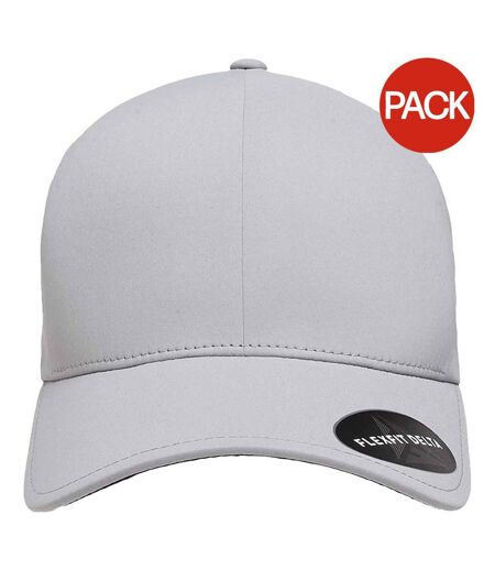 Lot de 2  casquettes imperméables flexfit adulte argent Yupoong