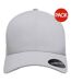 Lot de 2  casquettes imperméables flexfit adulte argent Yupoong-1