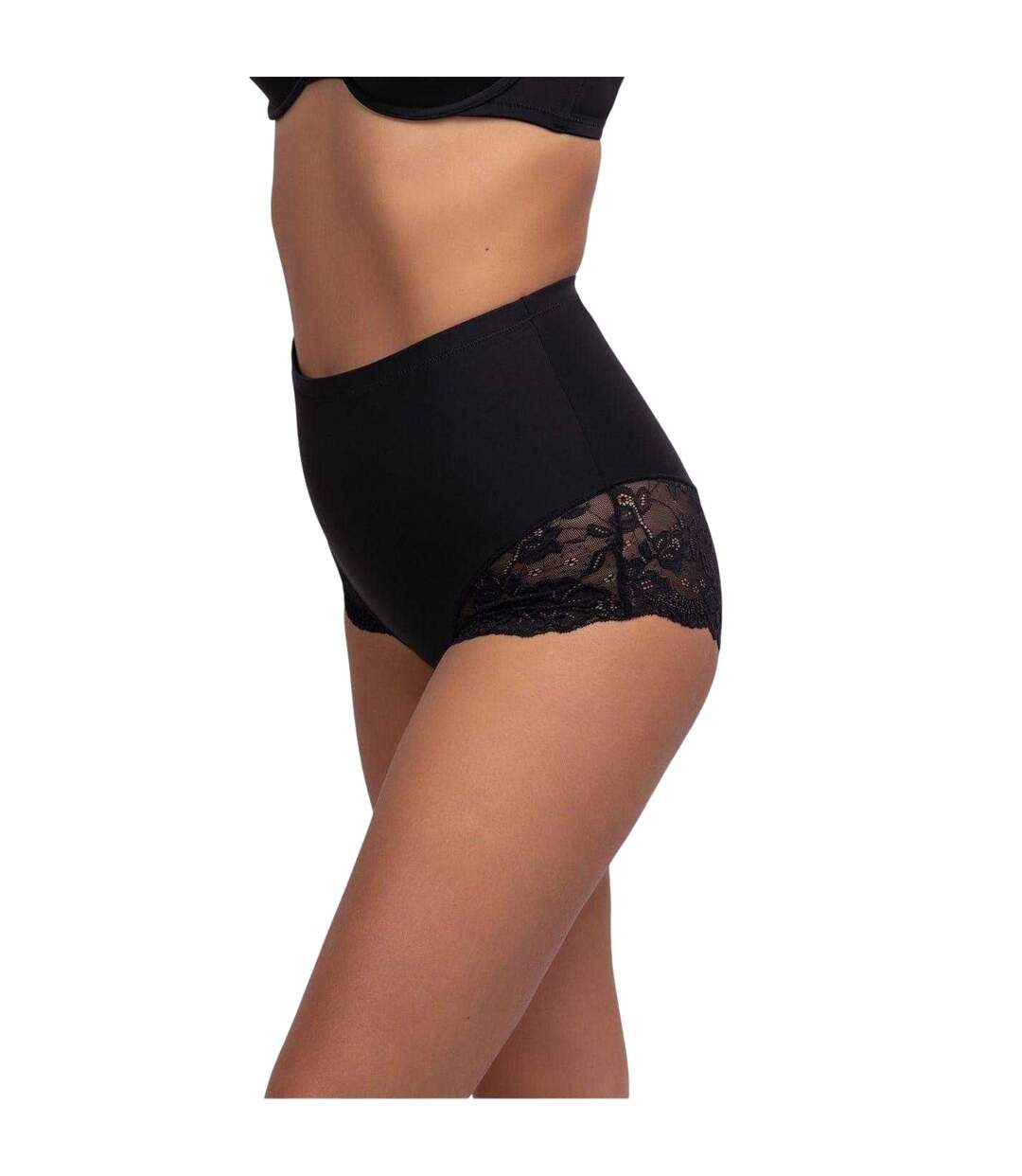 Womens/ladies Brigette Mid Rise Shaping Briefs Black Dorina-4