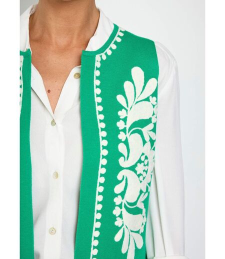 Gilet sans manches en maille et broderies