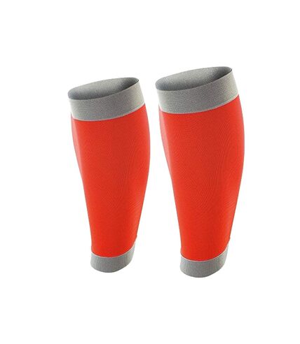 Spiro Adult Unisex Contrast Compression Calf Guards (Orange/Grey) - UTRW5295
