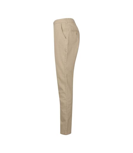 Womens/ladies Stretch Chinos Stone Henbury