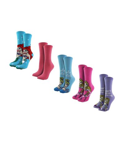 Ladies 5 Pack Princess Socks | Cute Funny Novelty Disney Socks | Disney Gifts