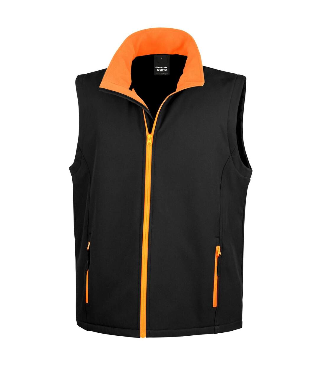 Veste Sans Manches Printable Homme Noir Orange Result-1