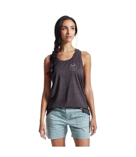 Womens/ladies Circle Logo Relaxed Fit Tank Top Black Heather Marl Pearl Izumi