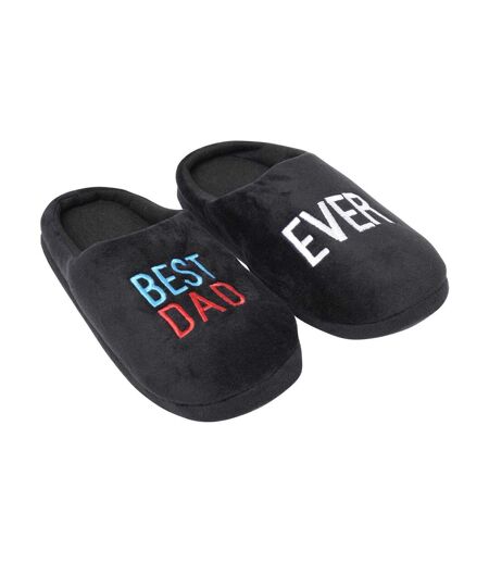 Mens Best Dad Ever Slip-on Mule Slippers Black Keanu