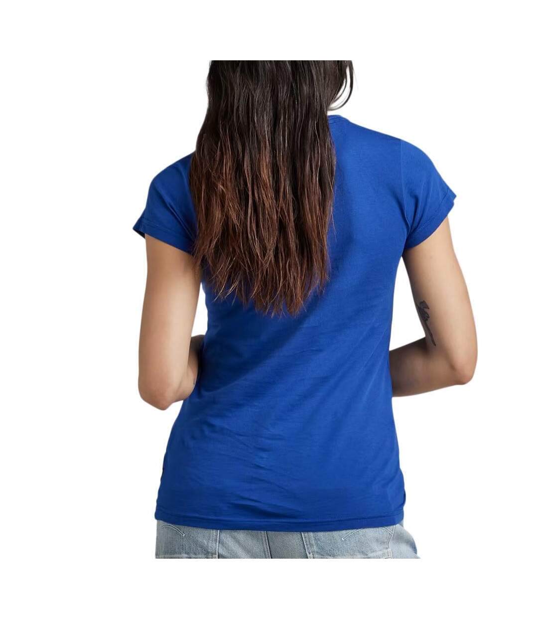T-shirt bleu electrique femme g-star raw eyben d21314-2
