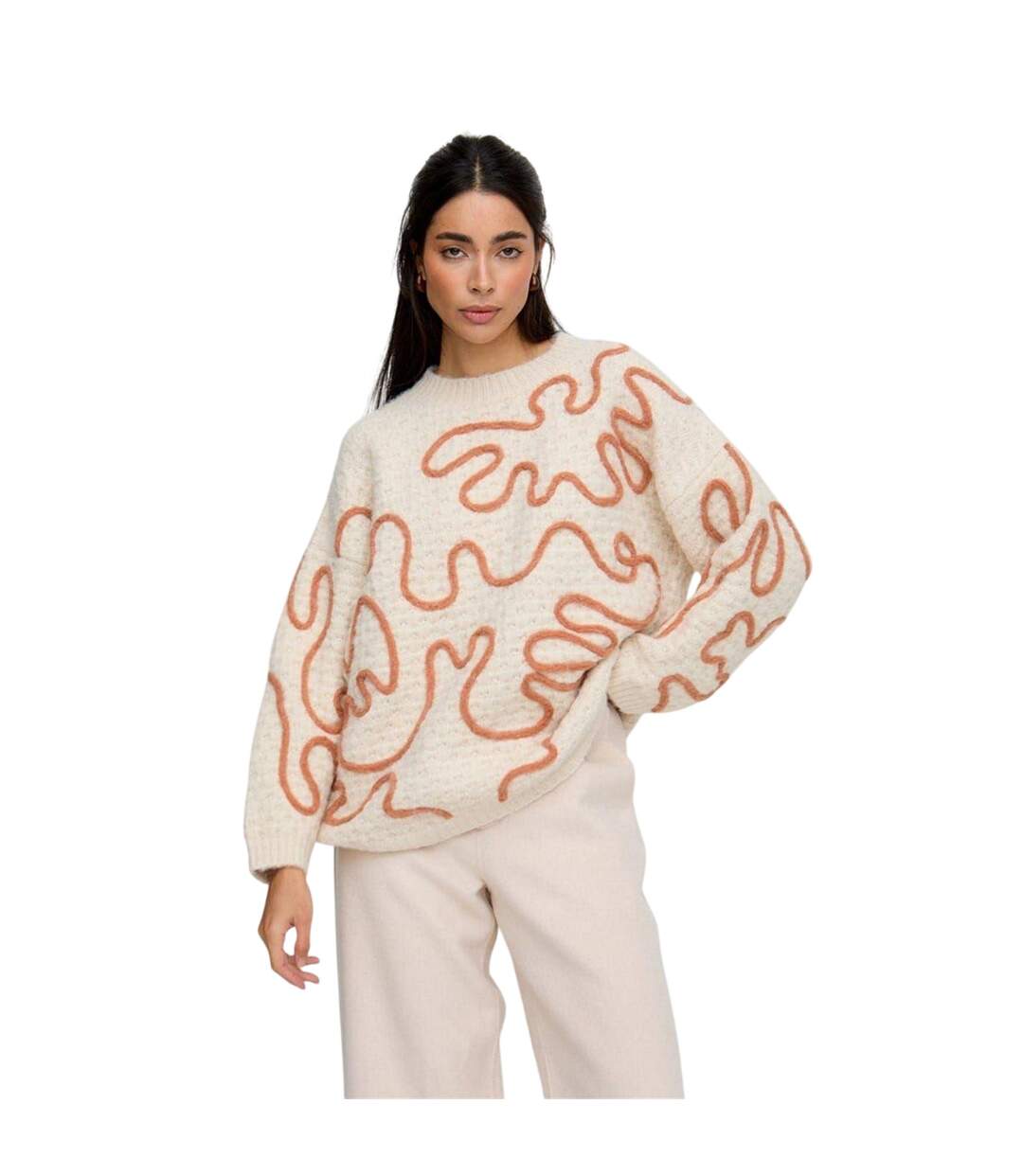 Sweat Motif/style Brodé Elton Femme Crème Raffya-4