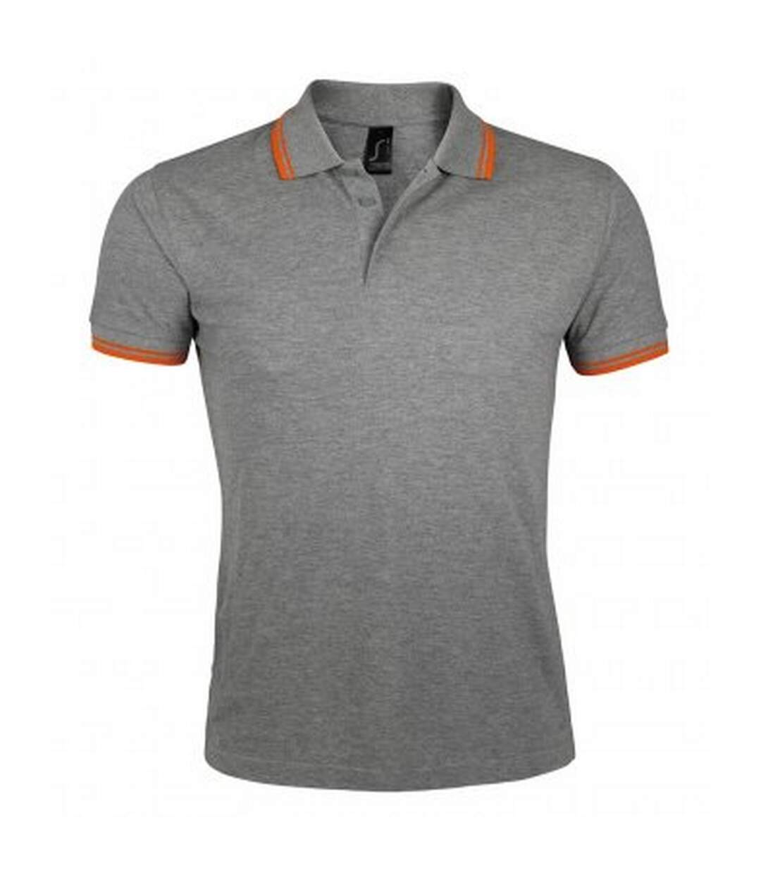 SOLS - Polo manches courtes PASADENA - Homme (Gris chiné/orange) - UTPC2431