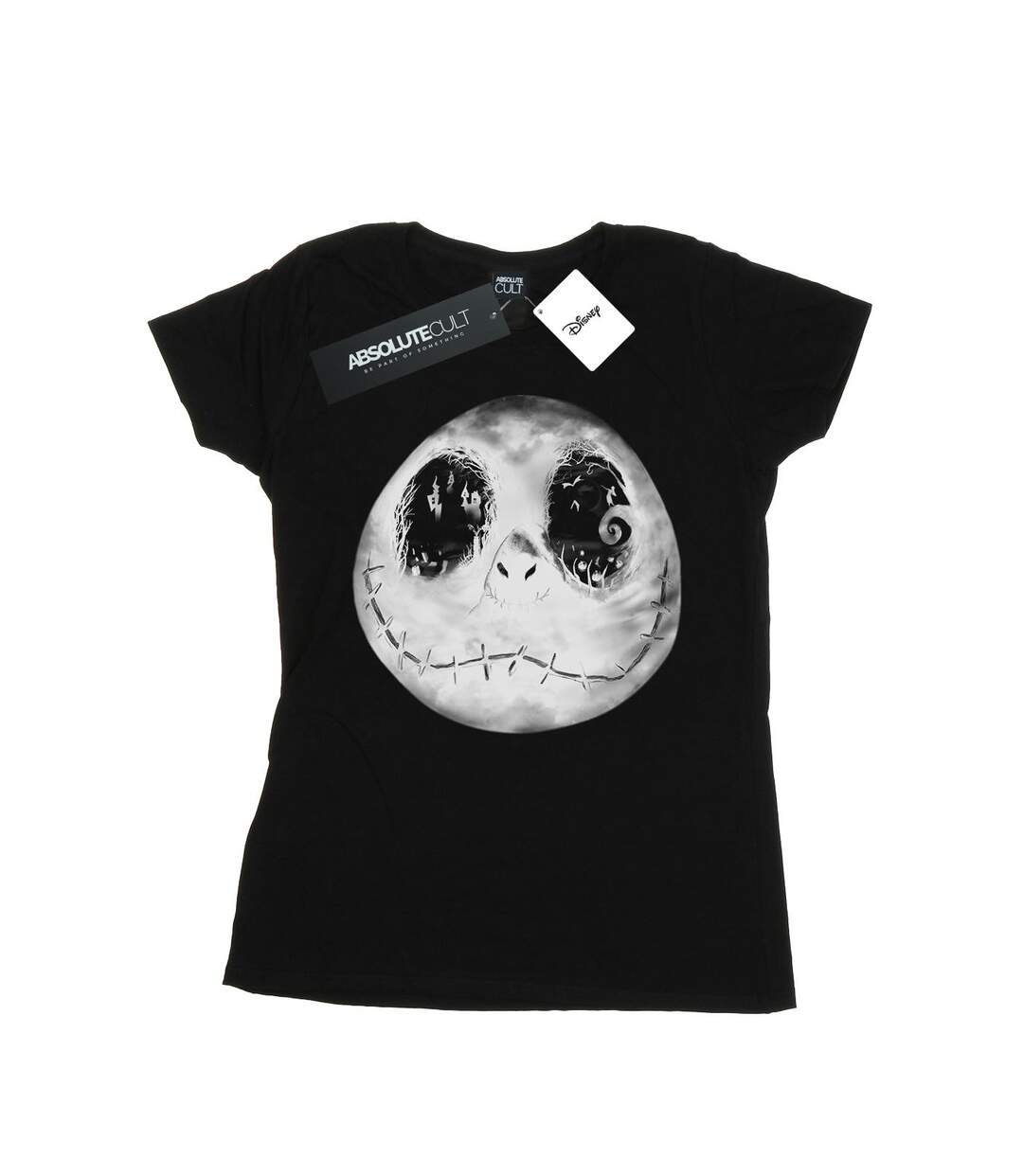Disney T-shirt en coton Womens/Ladies Nightmare Before Christmas Jack Moon Face (Noir) - UTBI35549-1