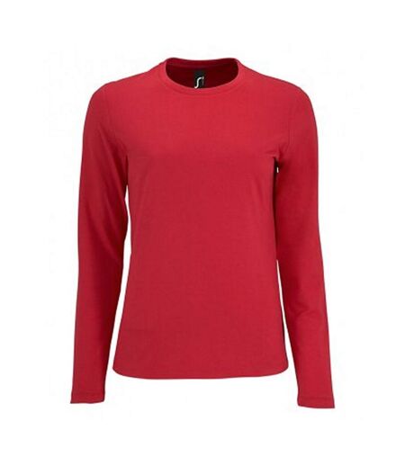 SOLS Womens/Ladies Imperial Long Sleeve T-Shirt (Red)