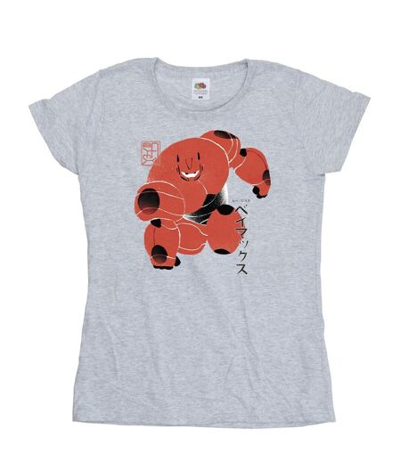 Disney - T-shirt BIG HERO BAYMAX SUITE POSE - Femme (Gris chiné) - UTBI13141