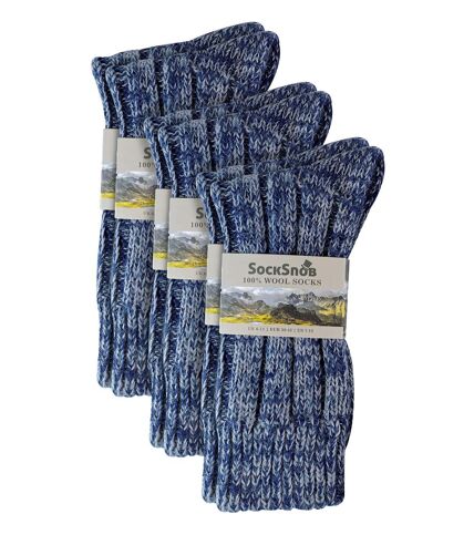 Sock Snob - 3 Pack Mens 100% Soft Warm Wool Socks