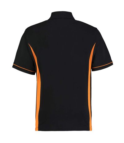 Kustom Kit Scottsdale Mens Short Sleeve Polo Shirt (Black/Orange) - UTBC618