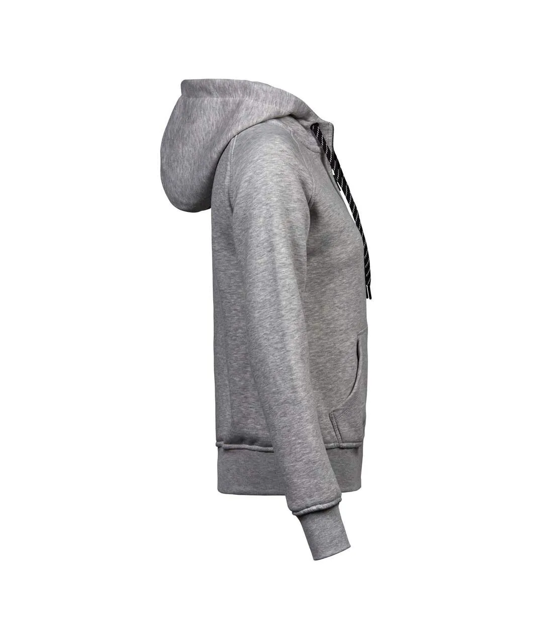 Womens/ladies Fashion Full Zip Hoodie Grey Heather Tee Jays-3