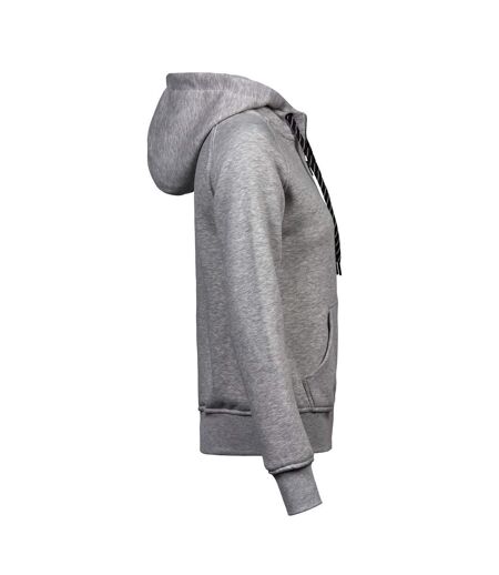 Womens/ladies Fashion Full Zip Hoodie Grey Heather Tee Jays