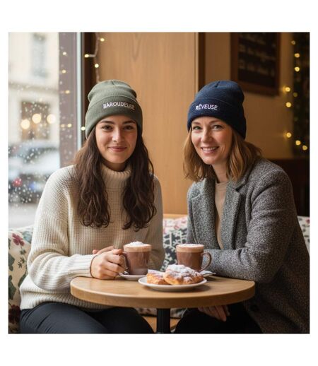 OZABI Bonnets Femme Fil Lurex Pailleté Message Brodé - Pack de 2 (Lot)
