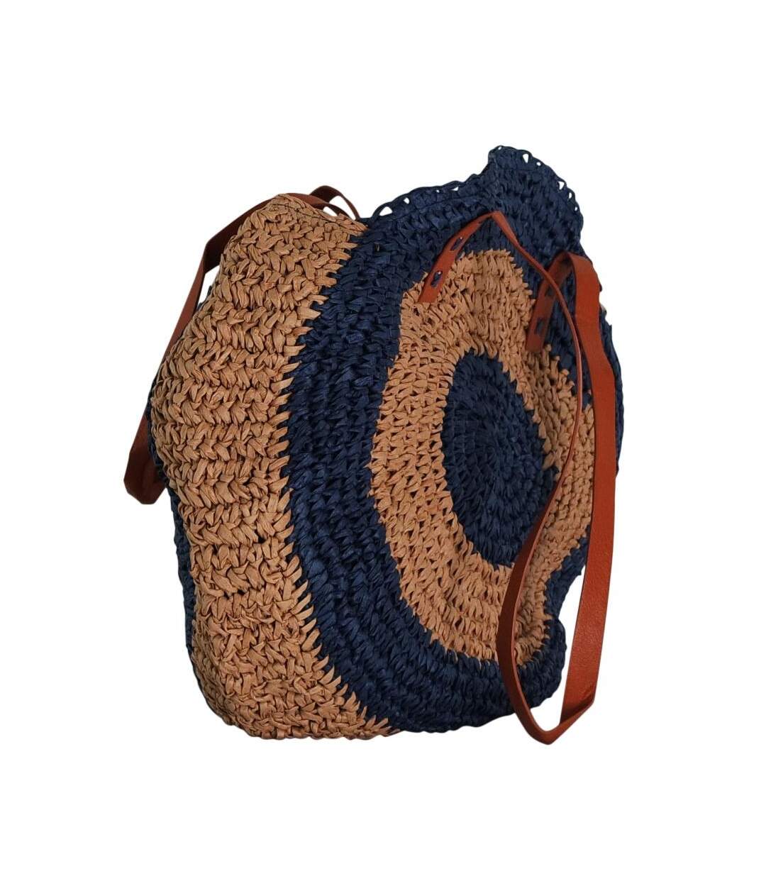 Sac rond tressé façon raphia