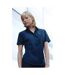 Fruit Of The Loom Ladies Lady-Fit Short Sleeve Poplin Shirt (Navy) - UTBC401
