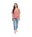 Blouse Manches Bouffantes Femme Rouge Blanc Be You-4