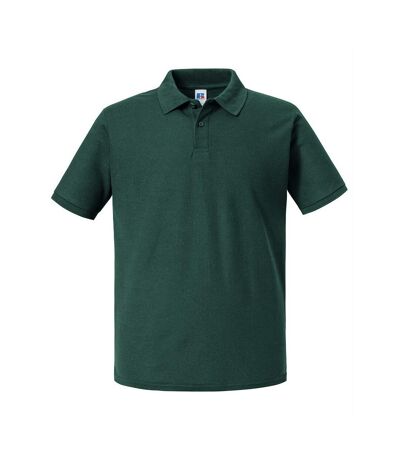 Mens authentic eco polo shirt bottle green Russell