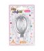 Bougie d'Anniversaire Chiffre 0 7cm Argent-2