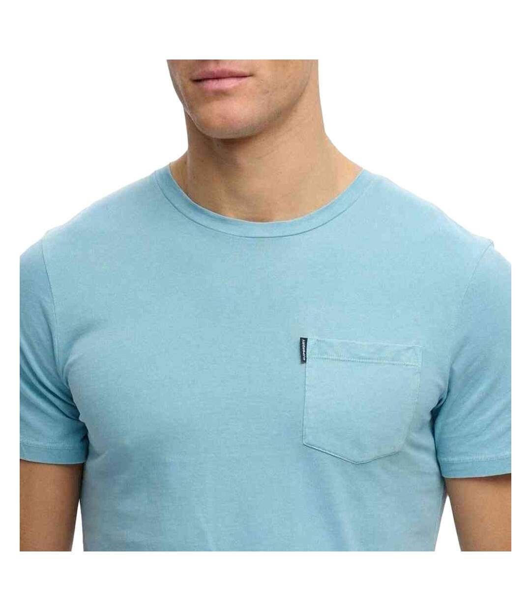 T-Shirt bleu homme superdry classic essential-2