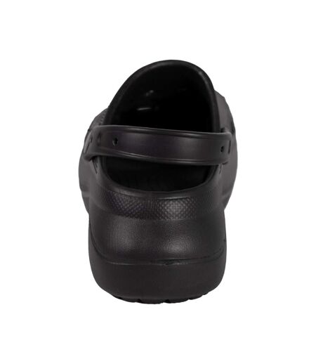 Womens/ladies Platform Clogs Black Keanu