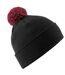 Adultes Bonnet Unisexe Snowstar Noir Rouge Beechfield-1