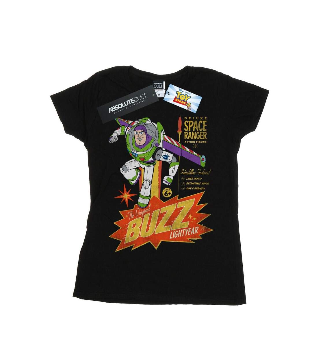 Disney T-shirt en coton Femmes/Ladies Toy Story 4 The Original Buzz Lightyear (Noir) - UTBI44363-1