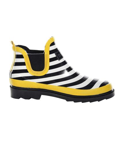 Bottines de pluie harper femme bleu marine/blanc/jaune Regatta