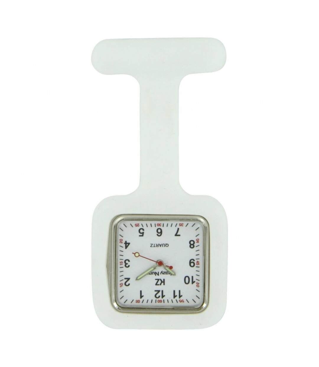 Montre Infirmière Blanche en Silicone Blanc Carré