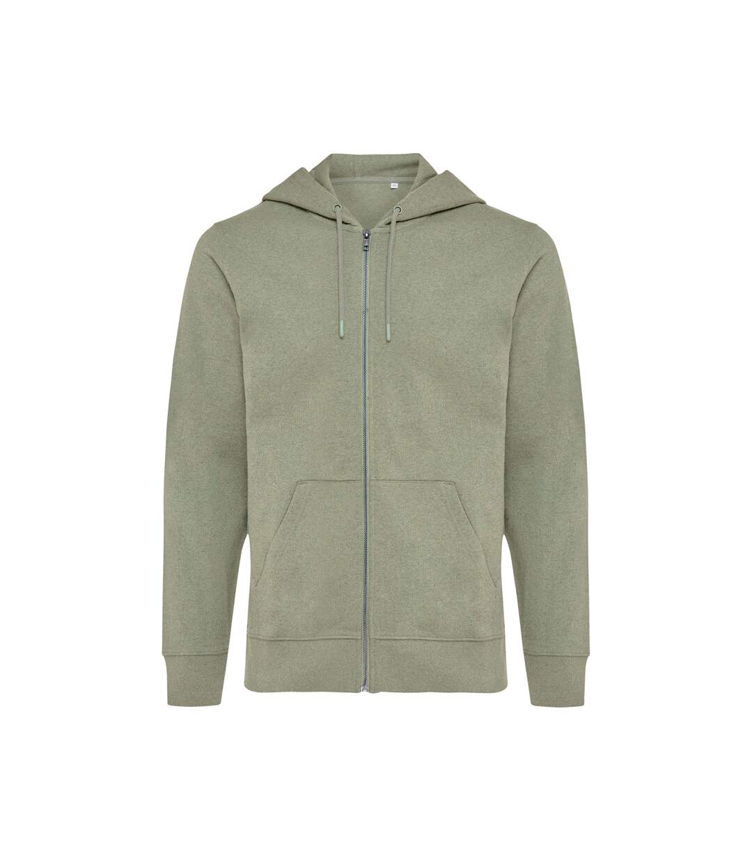 Unisex adult abisko recycled cotton full zip hoodie heather green Iqoniq-1