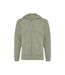 Unisex adult abisko recycled cotton full zip hoodie heather green Iqoniq-1