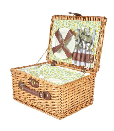 Panier de Pique Nique 4 Personnes 38cm Marron