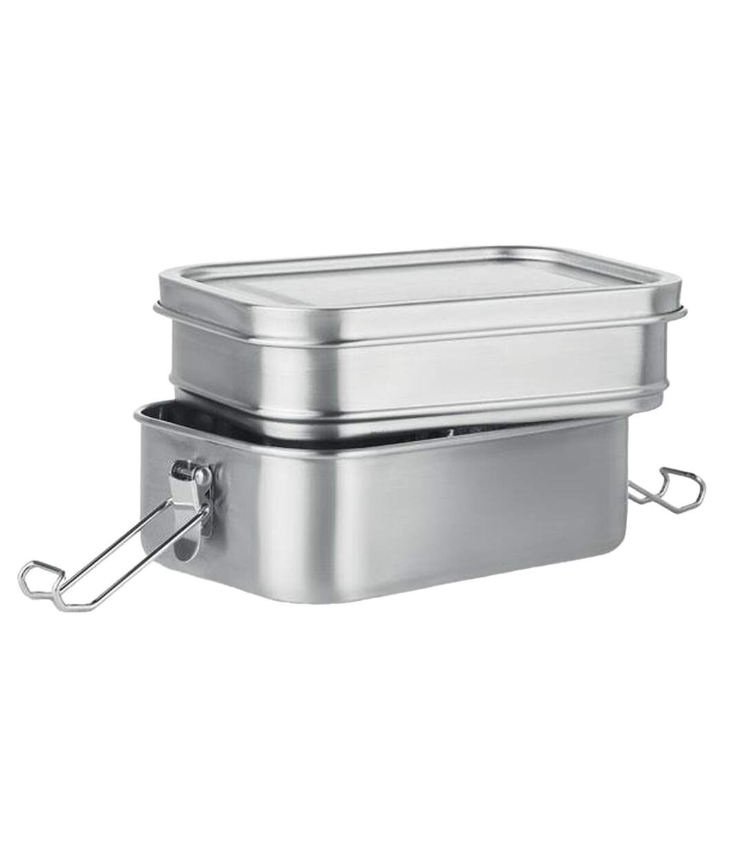 Double chan stainless steel lunch box one size matt silver MidOcean-3
