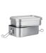 Double chan stainless steel lunch box one size matt silver MidOcean-3