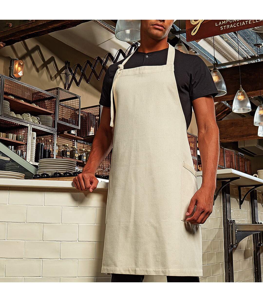 Regenerate sustainable bibbed apron one size natural Premier-3