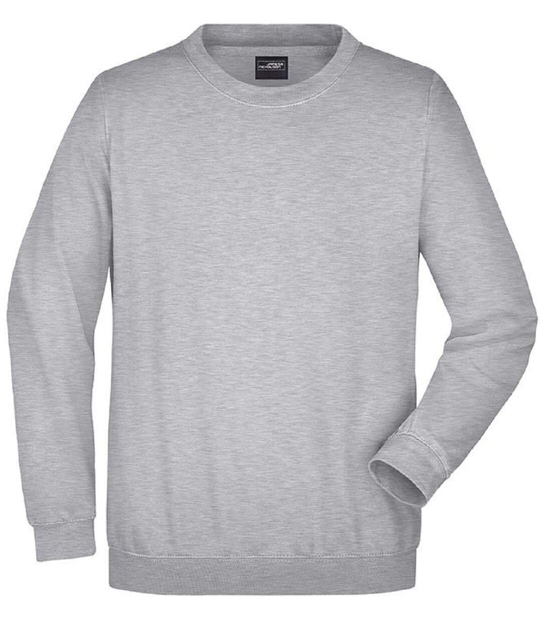 Sweat-shirt col rond - JN040 - gris chiné - mixte homme femme