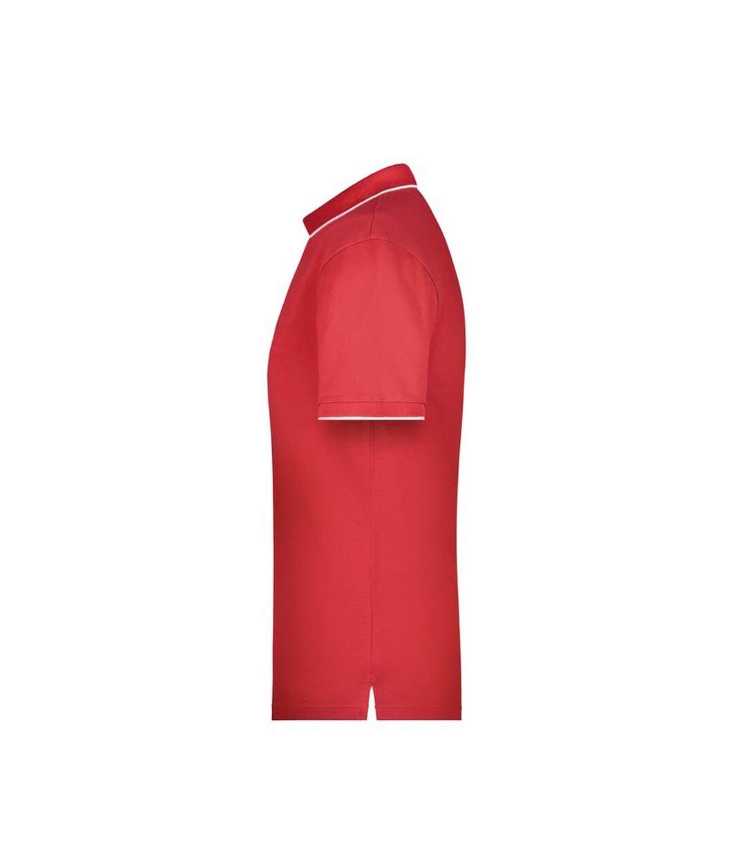 Polo Motif/style Rayures Contrastées Homme Rouge Blanc James And Nicholson-4