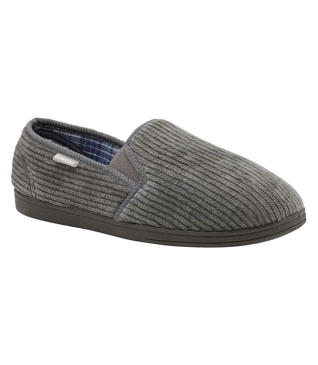 Pantoufles doublées tartan pour hommes avec mousse à mémoire de forme-2