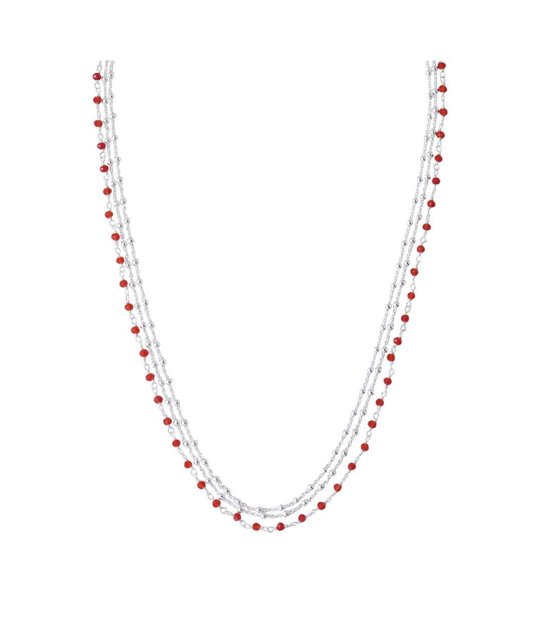 Collier Multi Chaînes Rouge Clio Blue Noemie - Taille unique-2