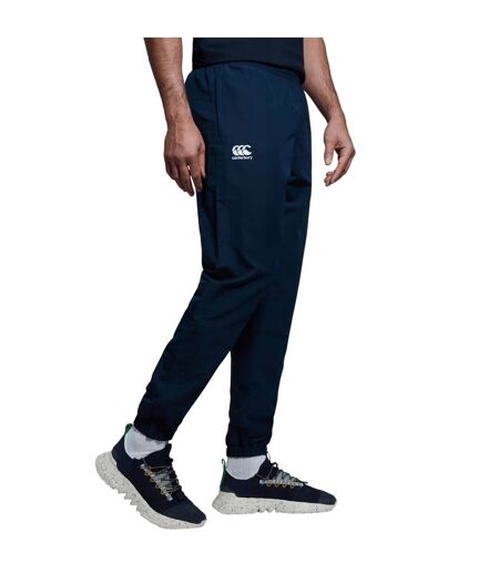 Mens Club Plain Tapered Leg Tracksuit Bottoms Navy Canterbury