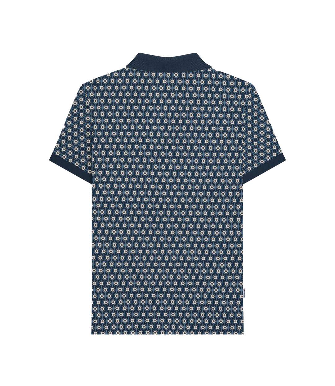Polo Motif/style Géométrique Roundel Homme Bleu Marine Argenté Lambretta-2