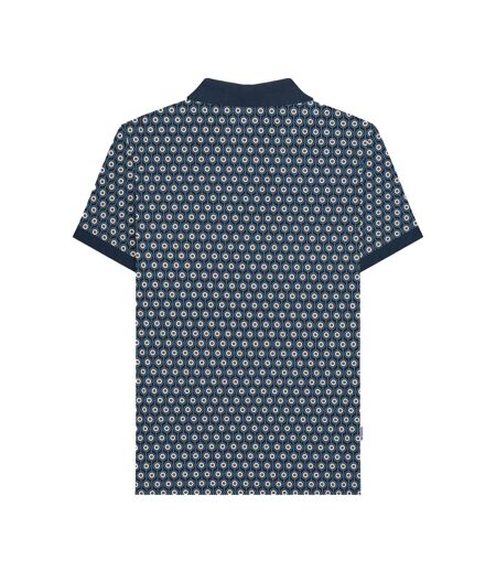 Polo Motif/style Géométrique Roundel Homme Bleu Marine Argenté Lambretta