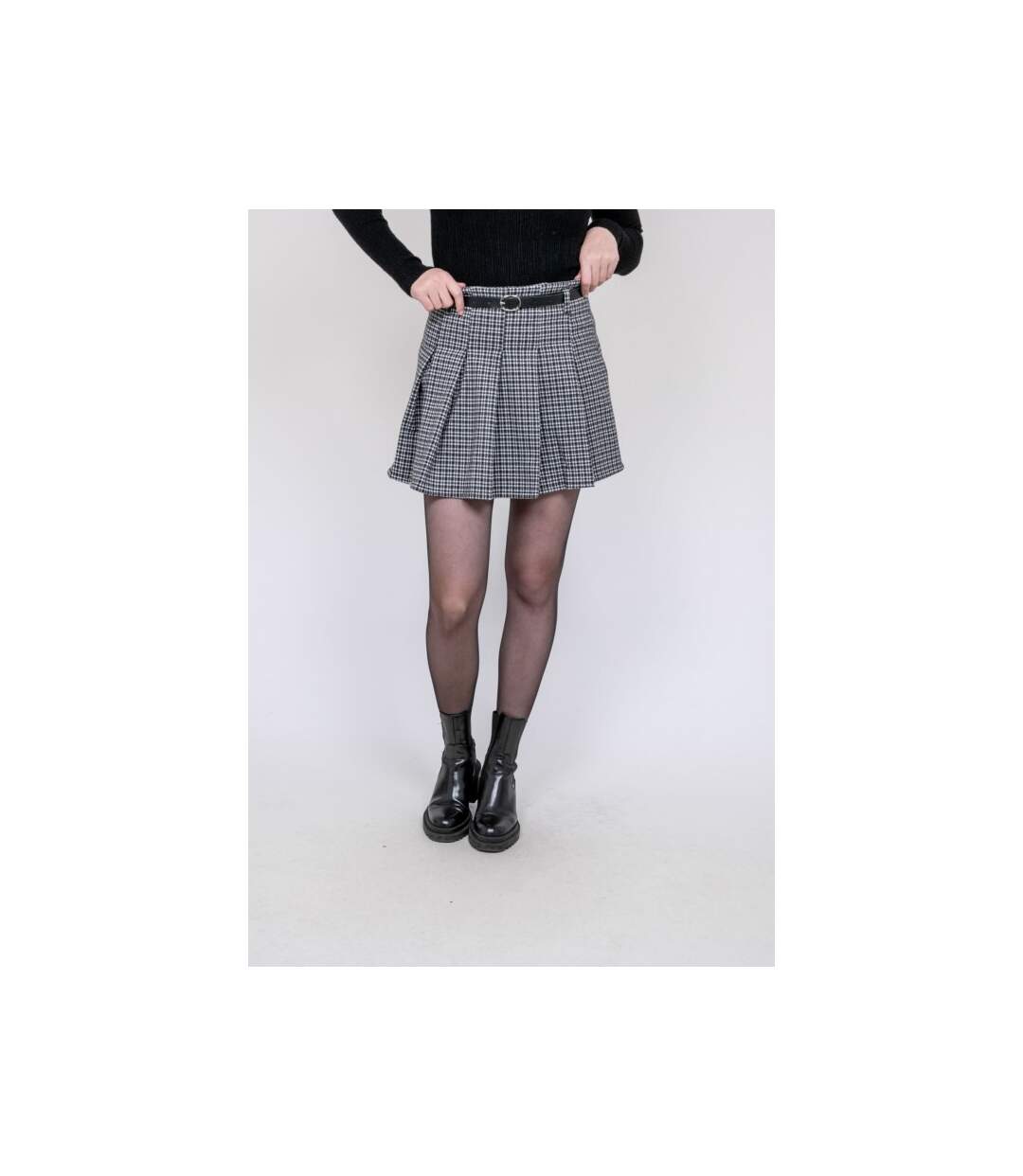 Jupe-short plissée à carreaux XOMELLE - Dona X Lisa-1